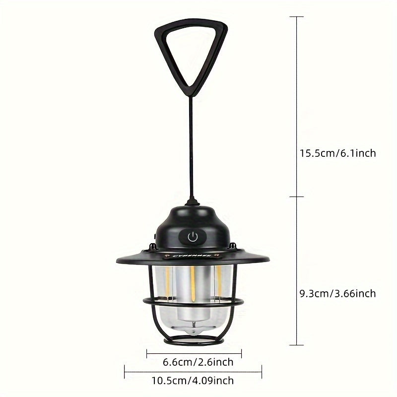 Lanterne de camping vintage à LED – Rechargeable et durable pour les aventures en plein air