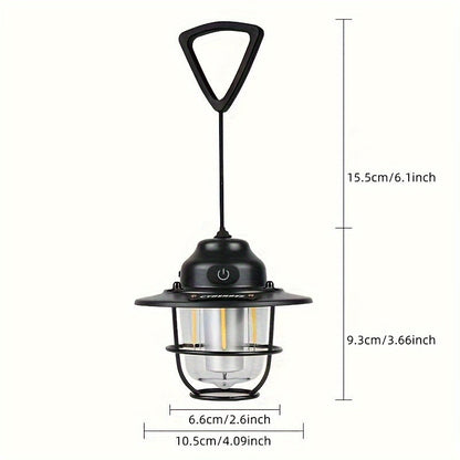 Lanterne de camping vintage à LED – Rechargeable et durable pour les aventures en plein air