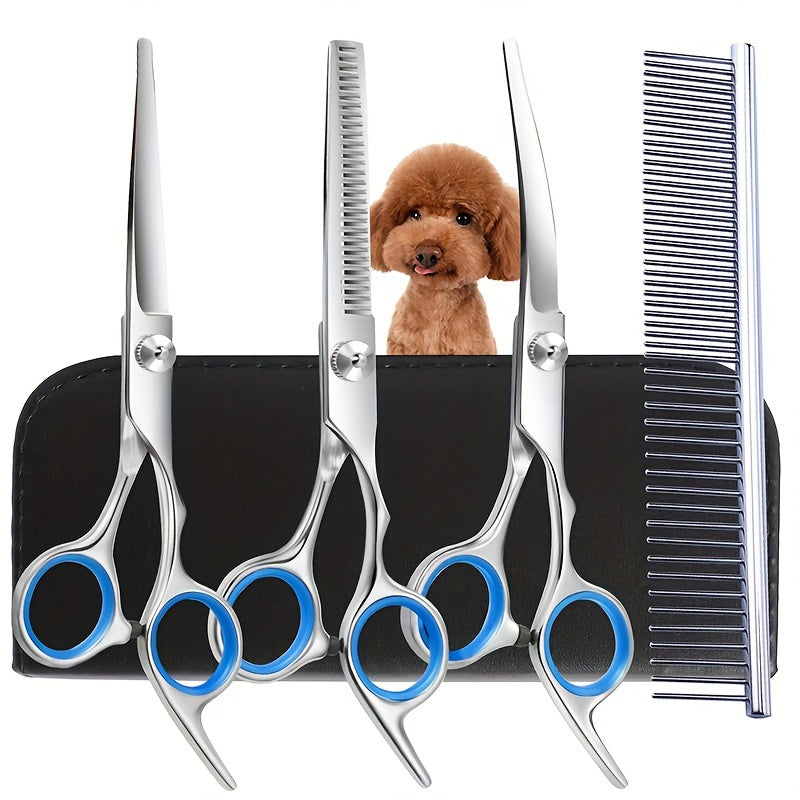 Kit de toilettage professionnel pour animaux – Ciseaux et peigne pour un toilettage parfait de chiens et chats
