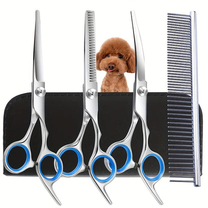 Kit de toilettage professionnel pour animaux – Ciseaux et peigne pour un toilettage parfait de chiens et chats