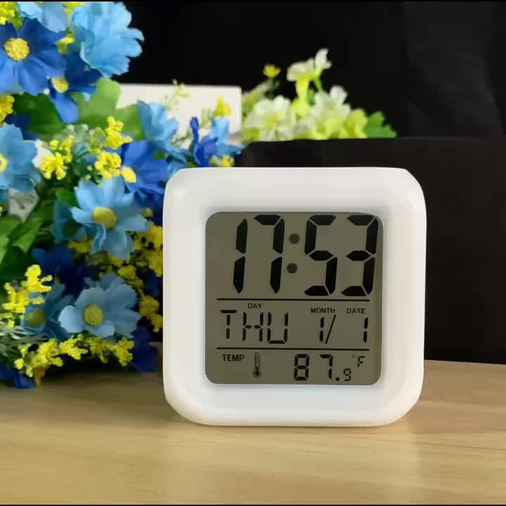 Réveil digital LED – Affichage de la température et prévisions météorologiques, fonction silencieuse