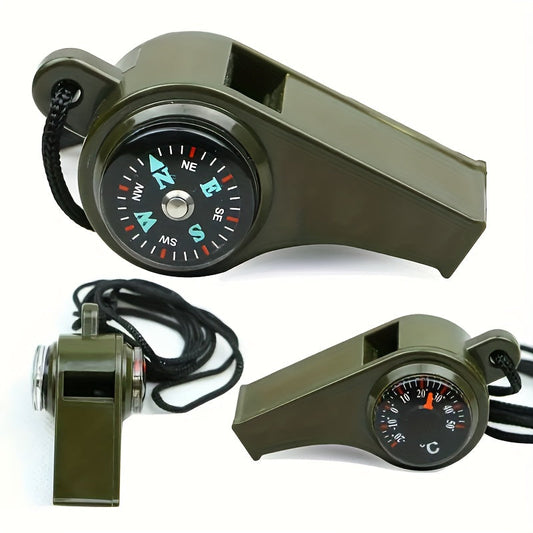 Sifflet de survie avec boussole et thermomètre – Conception durable et flottante pour les aventures outdoor et de survie