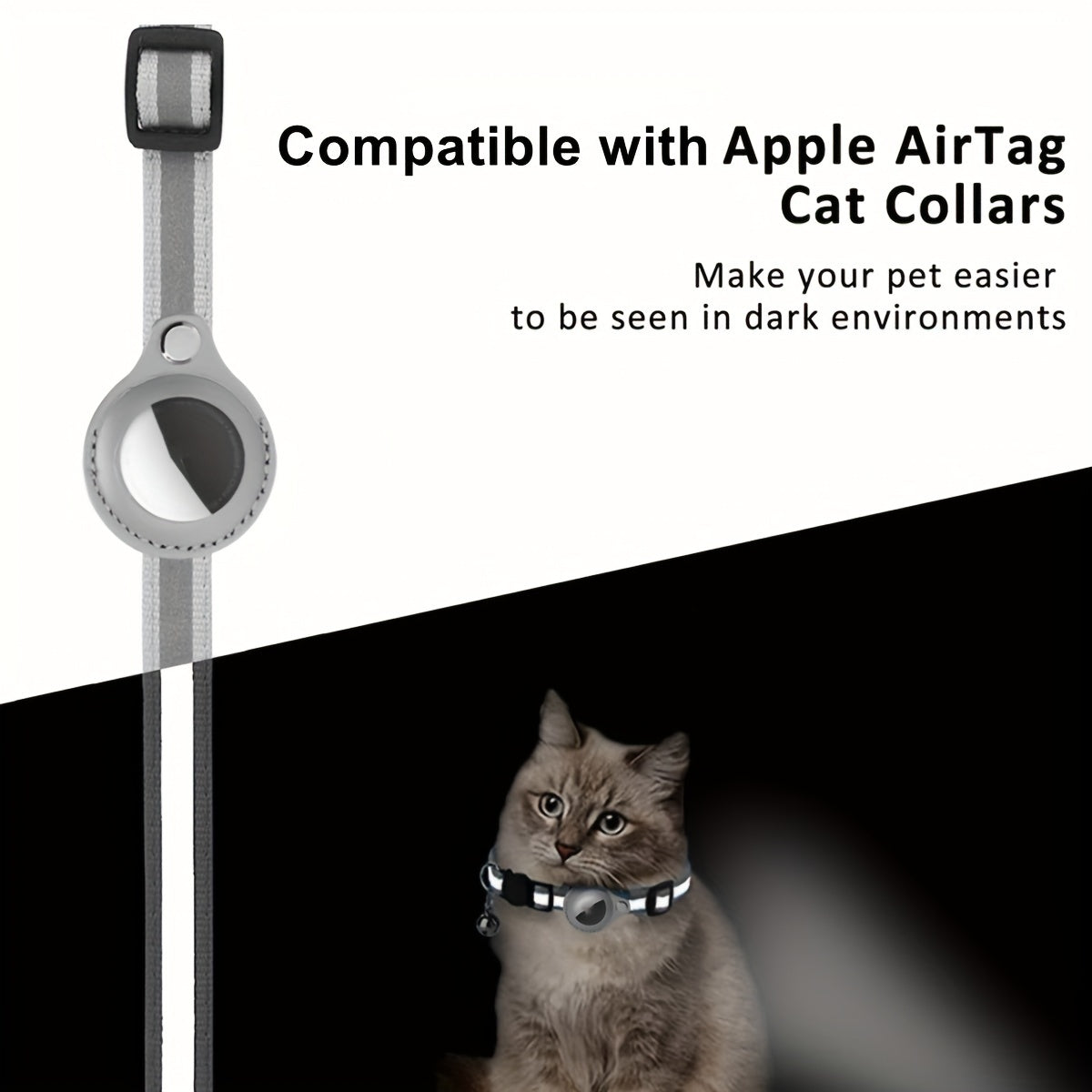 Collier pour chat réfléchissant – Boucle de sécurité et clochette pour une visibilité accrue