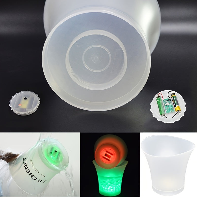 Seau à glaçons lumineux LED 5L – Parfait pour le champagne et la bière