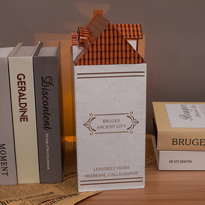 Support à livres maison de Bruges DIY – Modèle 3D en bois de la vieille ville