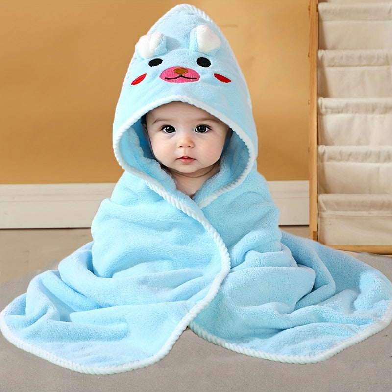 Serviette à capuche douce pour enfants avec motif animalier - Absorbante et confortable