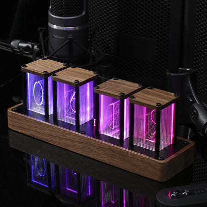Horloge tube rétro moderne – Horloge digital RGB LED pour décoration intérieure unique