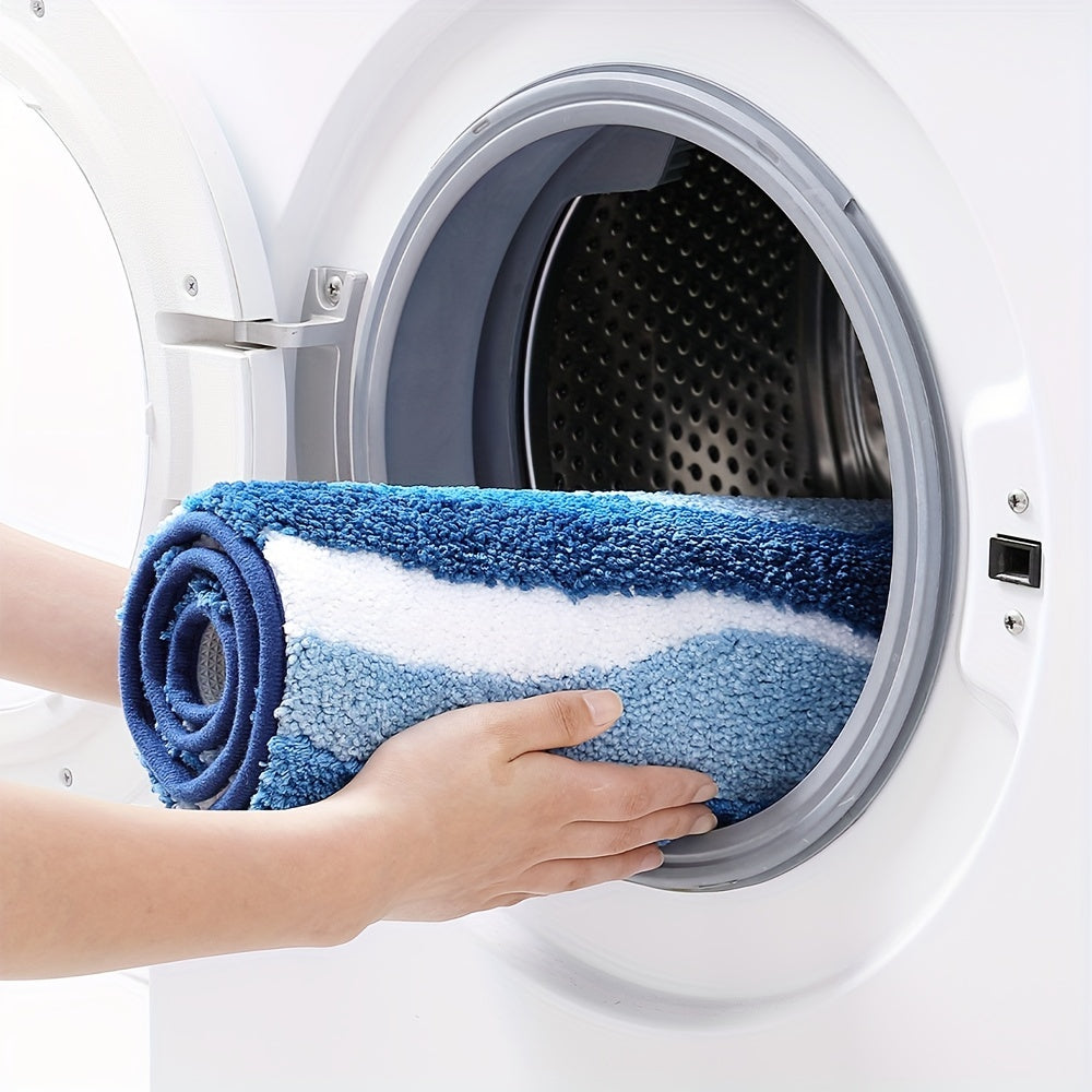 Tapis de Salle de Bain Géométrique – Absorbant et Doux avec Dessous Antidérapant