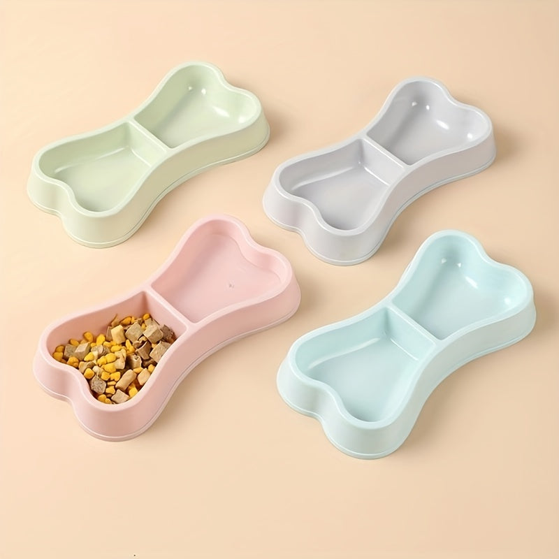 Gamelle double pour chien en forme d’os macaron – Pratique et élégante pour nourrir votre chien
