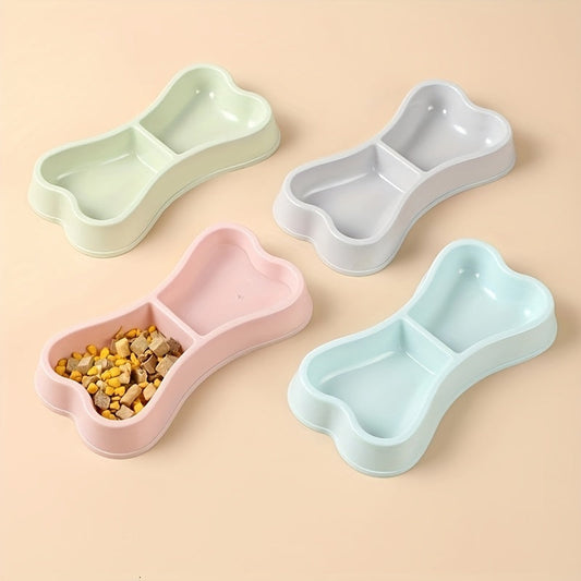 Gamelle double pour chien en forme d’os macaron – Pratique et élégante pour nourrir votre chien
