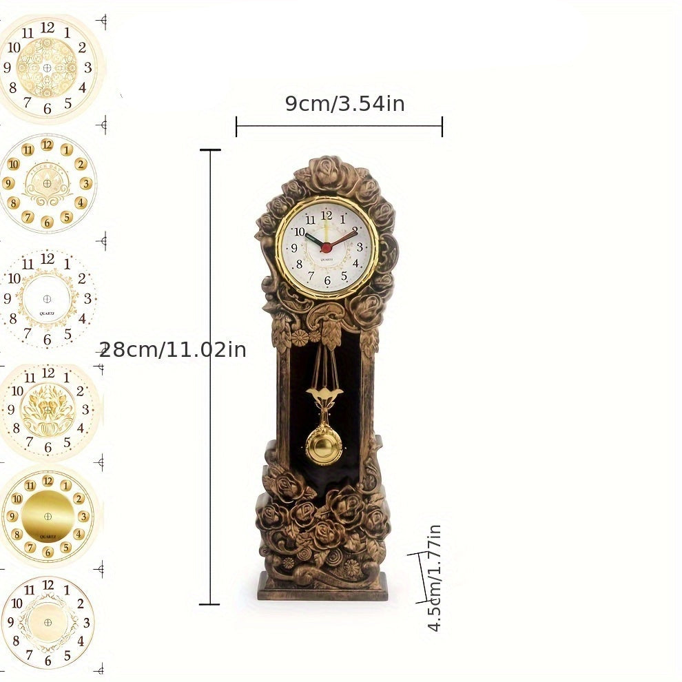 Horloge vintage élégant à pendule florale – Décoration d’ambiance pour votre salon ou bureau