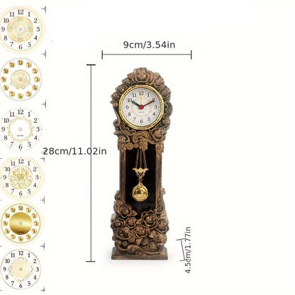 Horloge vintage élégant à pendule florale – Décoration d’ambiance pour votre salon ou bureau