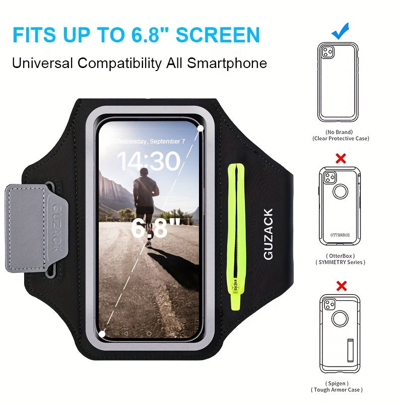 Brassard de sport avec housse pour écouteurs – Support téléphone réglable pour les coureurs
